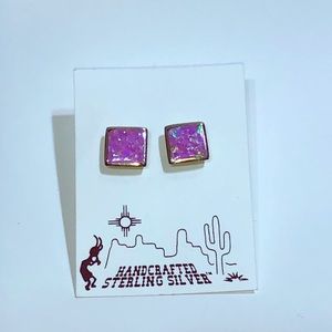 Sterling silver opal earrings